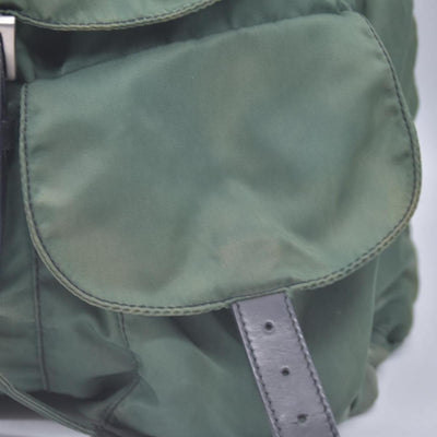 $1450 PRADA Vela Tessuto Nylon Pocket Backpack Army Green CONSIGNMENT 10021350