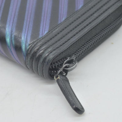 Chanel Calfskin Chevron Quilted Iridescent Zip Around Boy Wallet CONSIGNMENT