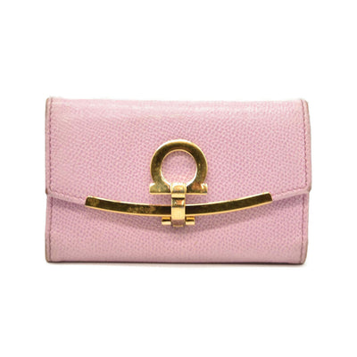 Salvatore Ferragamo Gancini Leather 6 Ring Key Case Pink