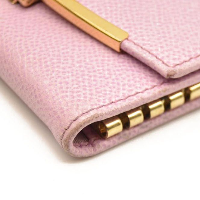 Salvatore Ferragamo Gancini Leather 6 Ring Key Case Pink