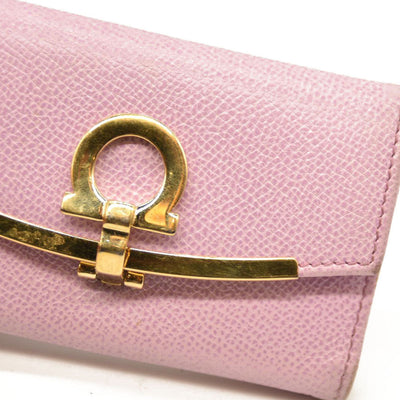 Salvatore Ferragamo Gancini Leather 6 Ring Key Case Pink