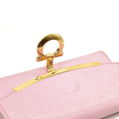 Salvatore Ferragamo Gancini Leather 6 Ring Key Case Pink