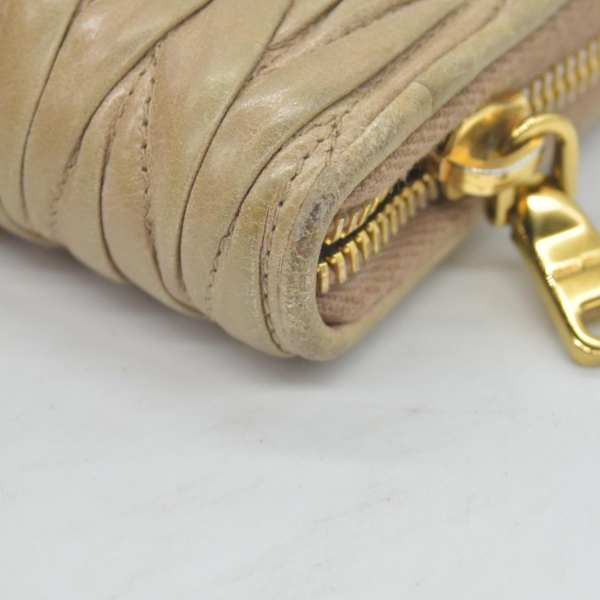 Miu Miu Matelasse Zip Around Wallet Cammeo CONSIGNMENT