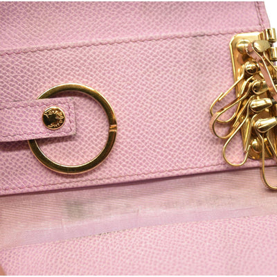 Salvatore Ferragamo Gancini Leather 6 Ring Key Case Pink