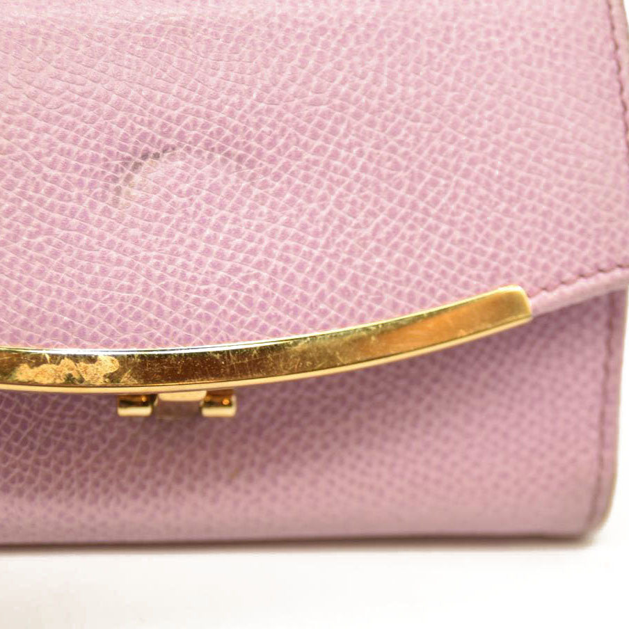 Salvatore Ferragamo Gancini Leather 6 Ring Key Case Pink