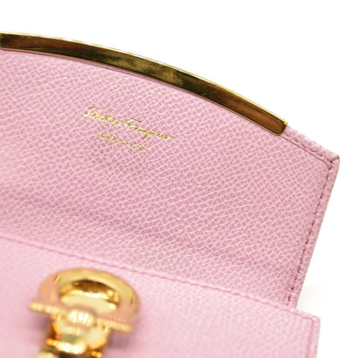 Salvatore Ferragamo Gancini Leather 6 Ring Key Case Pink