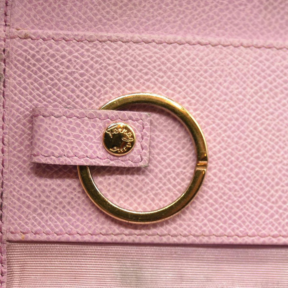 Salvatore Ferragamo Gancini Leather 6 Ring Key Case Pink