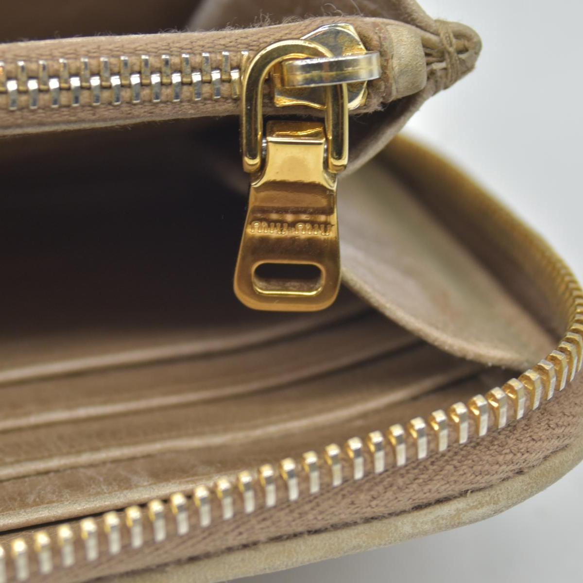 Miu Miu Matelasse Zip Around Wallet Cammeo CONSIGNMENT