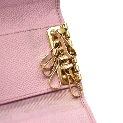 Salvatore Ferragamo Gancini Leather 6 Ring Key Case Pink