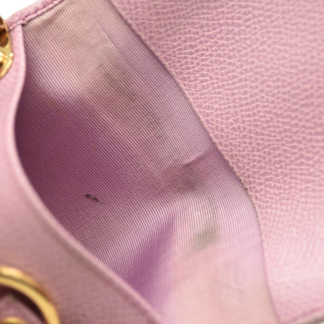 Salvatore Ferragamo Gancini Leather 6 Ring Key Case Pink