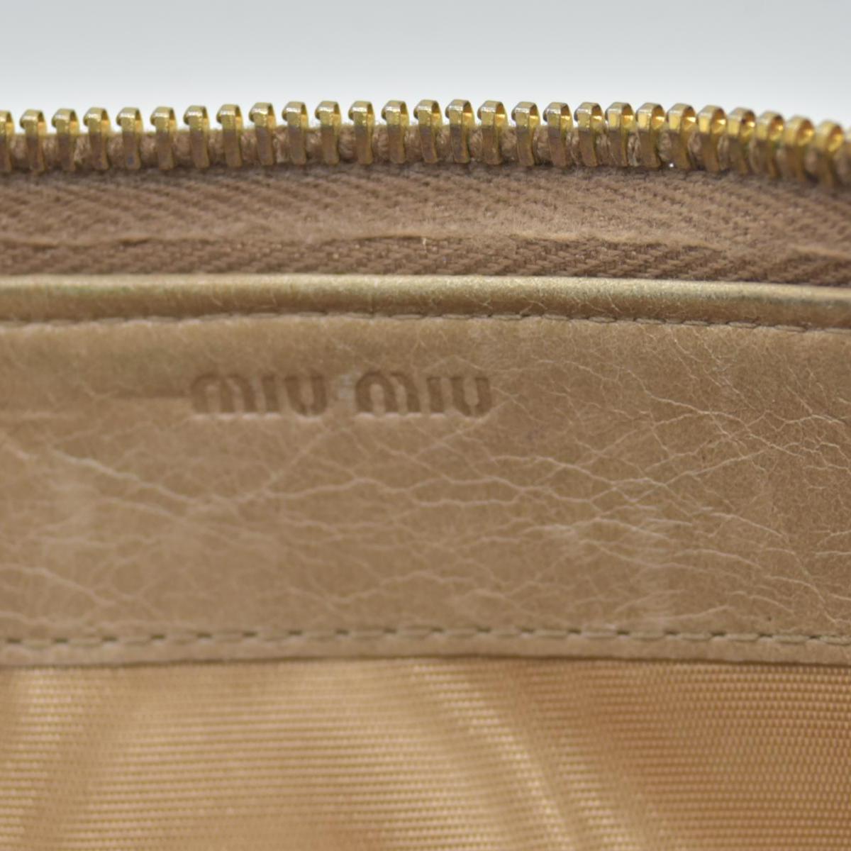 Miu Miu Matelasse Zip Around Wallet Cammeo CONSIGNMENT