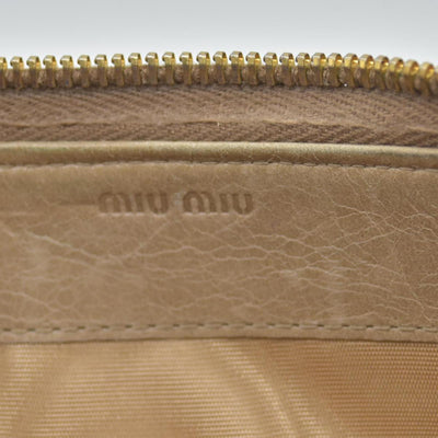 Miu Miu Matelasse Zip Around Wallet Cammeo CONSIGNMENT