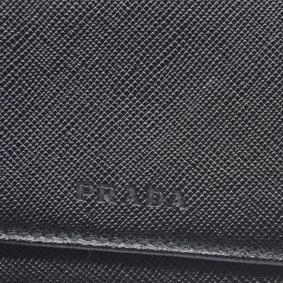 AUCTION $775 Prada  Saffiano Business Card Holder Nero Black