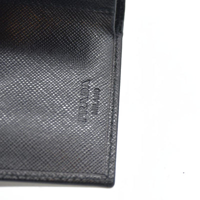 AUCTION $775 Prada  Saffiano Business Card Holder Nero Black