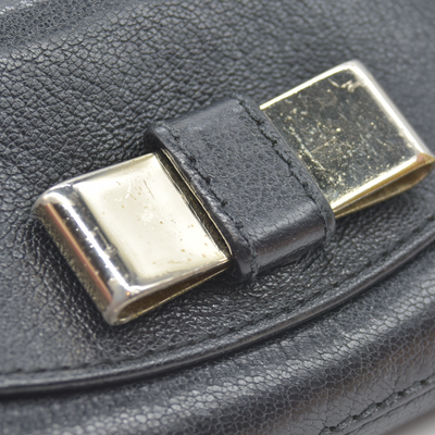 Chloe Lily Leather Zip Around Long Wallet Purse Black