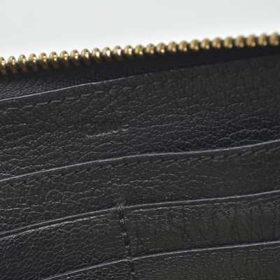 Chloe Lily Leather Zip Around Long Wallet Purse Black