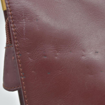 $1010 Cartier Leather Toiletry Clutch Bag Burgundy Red CONSIGNMENT