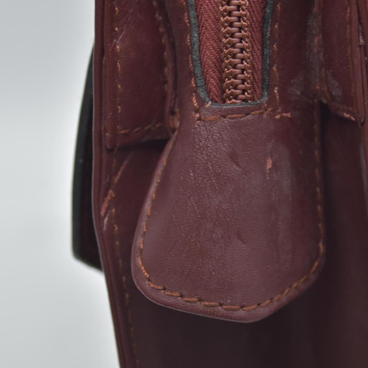 $1010 Cartier Leather Toiletry Clutch Bag Burgundy Red CONSIGNMENT