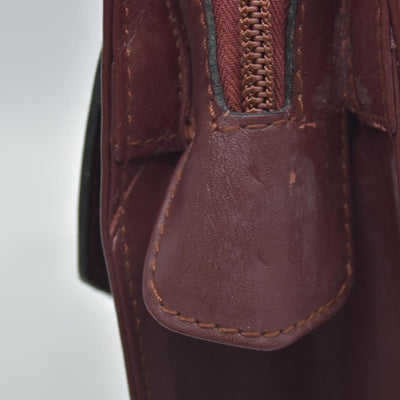 $1010 Cartier Leather Toiletry Clutch Bag Burgundy Red CONSIGNMENT