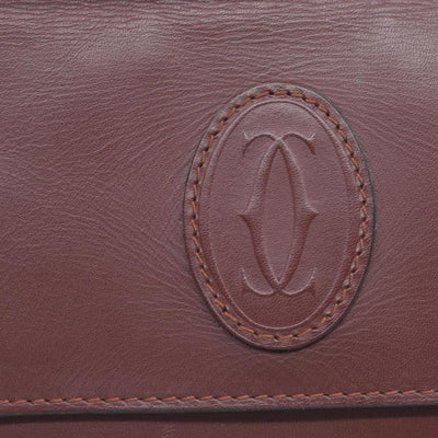$1010 Cartier Leather Toiletry Clutch Bag Burgundy Red CONSIGNMENT