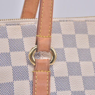 $1430 2012 Louis Vuitton Damier Azur Totally MM Shoulder Tote Bag MB0152