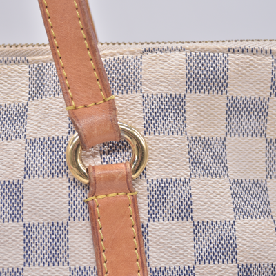 $1430 2012 Louis Vuitton Damier Azur Totally MM Shoulder Tote Bag MB0152
