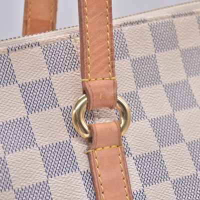 $1430 2012 Louis Vuitton Damier Azur Totally MM Shoulder Tote Bag MB0152
