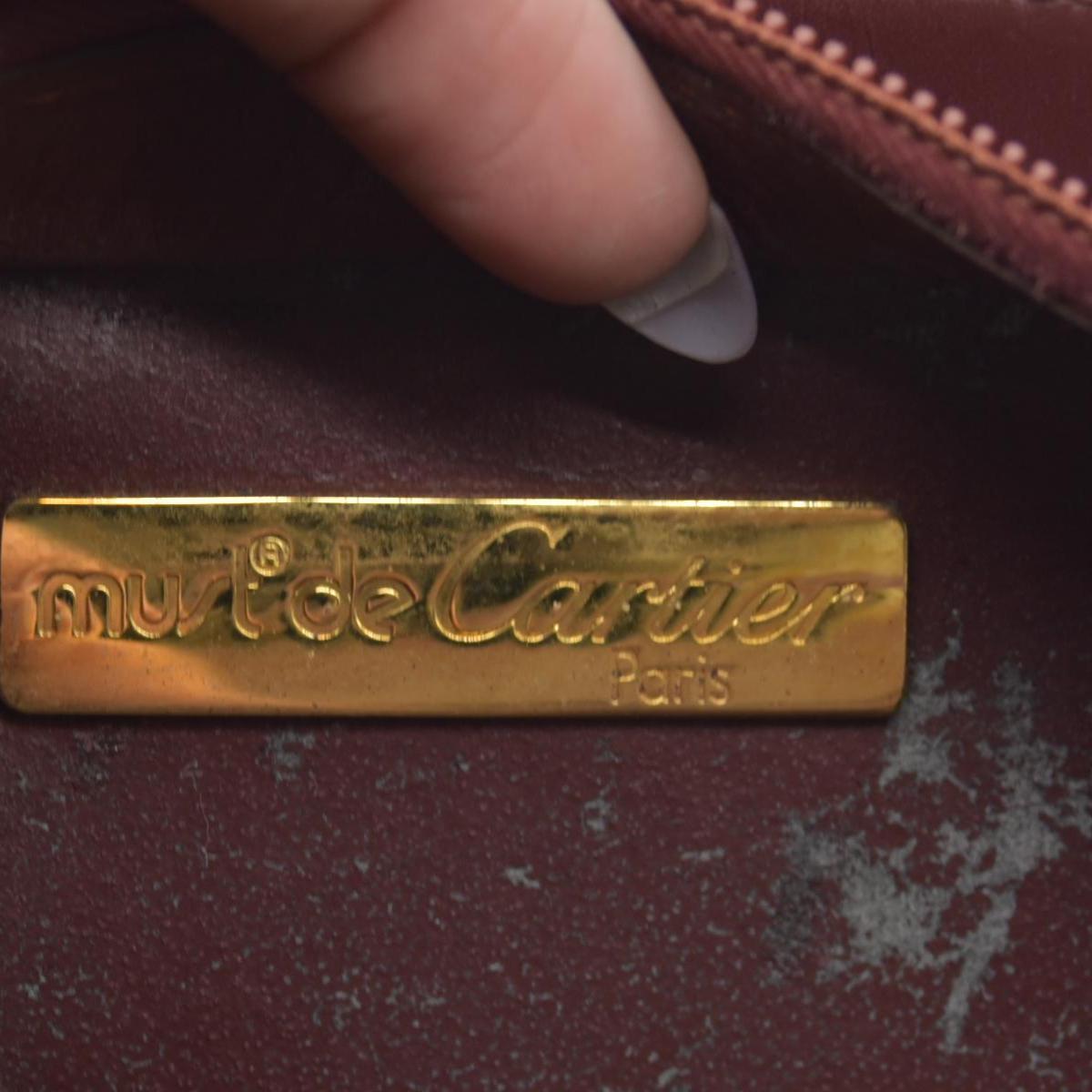 $1010 Cartier Leather Toiletry Clutch Bag Burgundy Red CONSIGNMENT