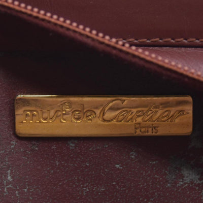 $1010 Cartier Leather Toiletry Clutch Bag Burgundy Red CONSIGNMENT