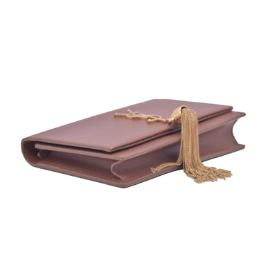$2100 Saint Laurent  Small Monogram Kate Tassel Bag Brown