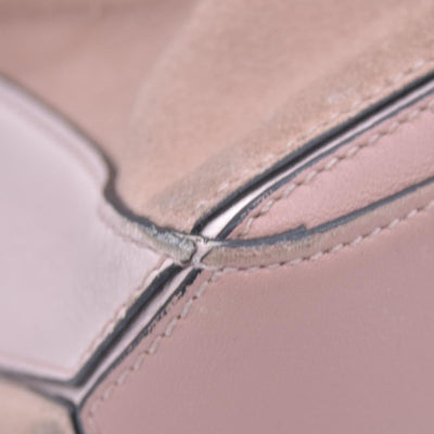 $3850 Loewe Calfskin Suede Small Puzzle Bag Blush
