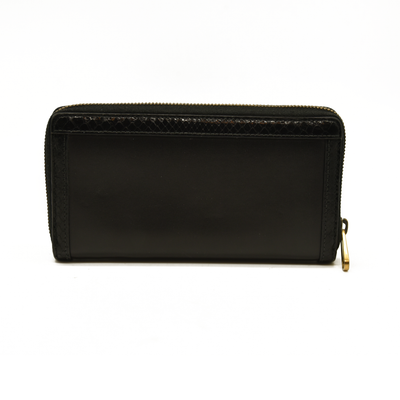 $550 Gucci Dollar Calfskin GG Marmont Zip Around Wallet Black