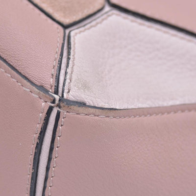 $3850 Loewe Calfskin Suede Small Puzzle Bag Blush