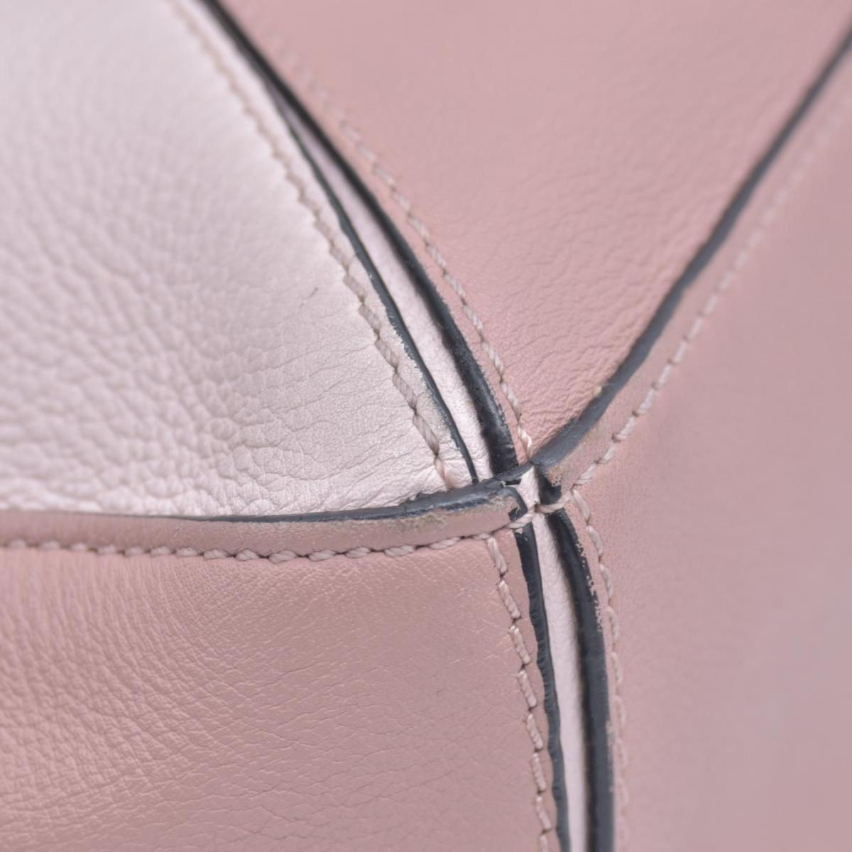 $3850 Loewe Calfskin Suede Small Puzzle Bag Blush