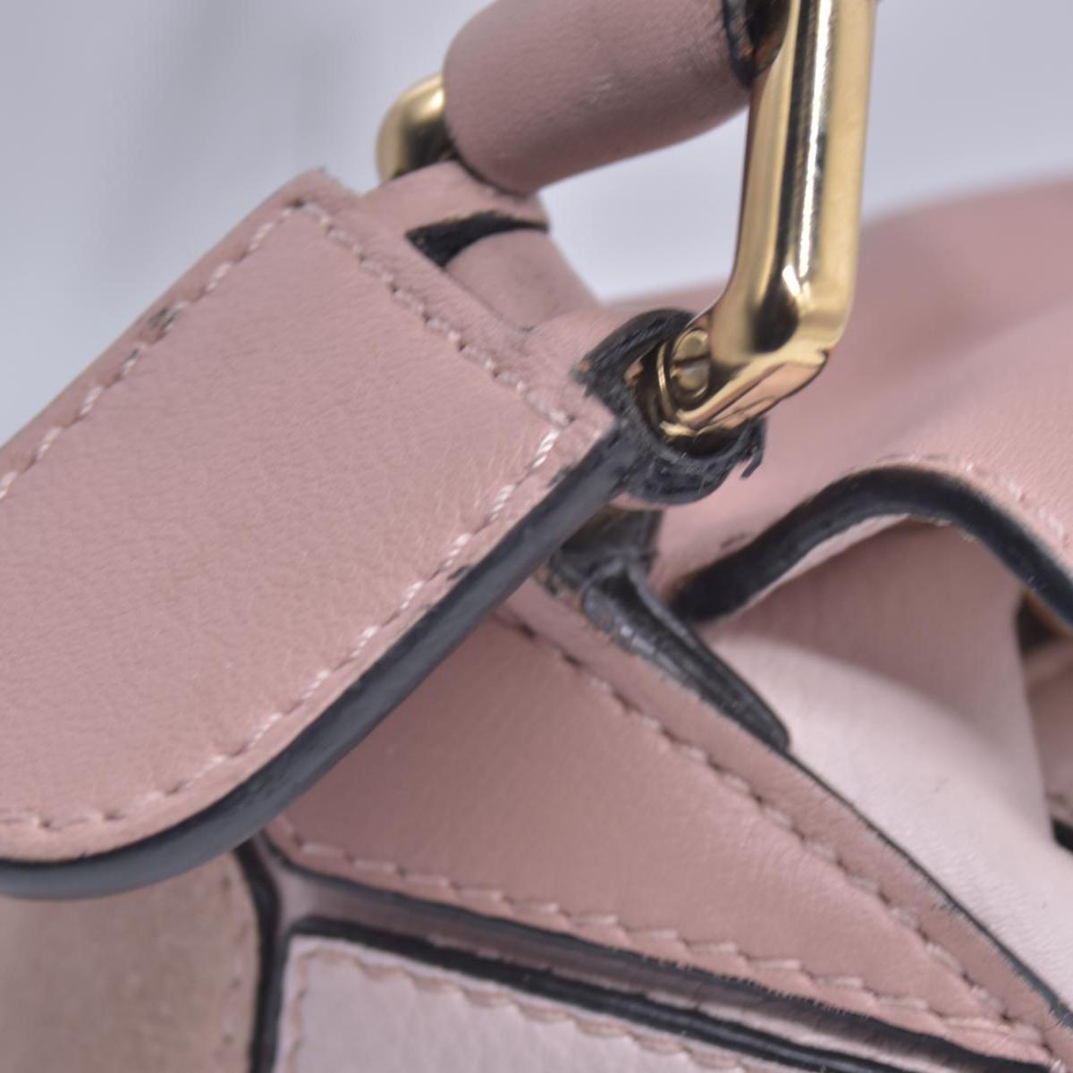 $3850 Loewe Calfskin Suede Small Puzzle Bag Blush