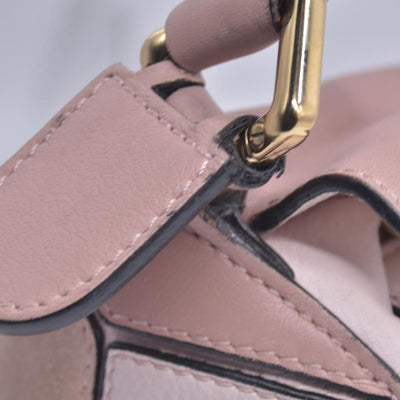 $3850 Loewe Calfskin Suede Small Puzzle Bag Blush