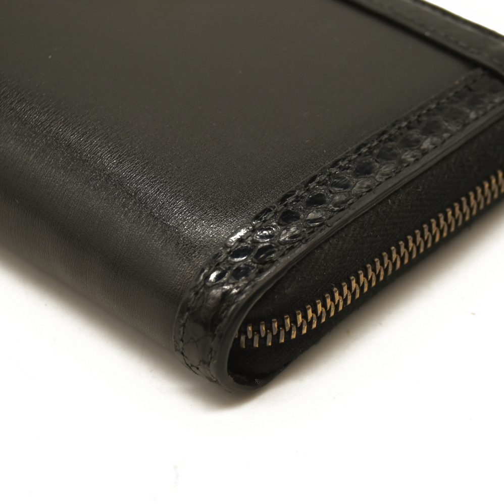 $550 Gucci Dollar Calfskin GG Marmont Zip Around Wallet Black