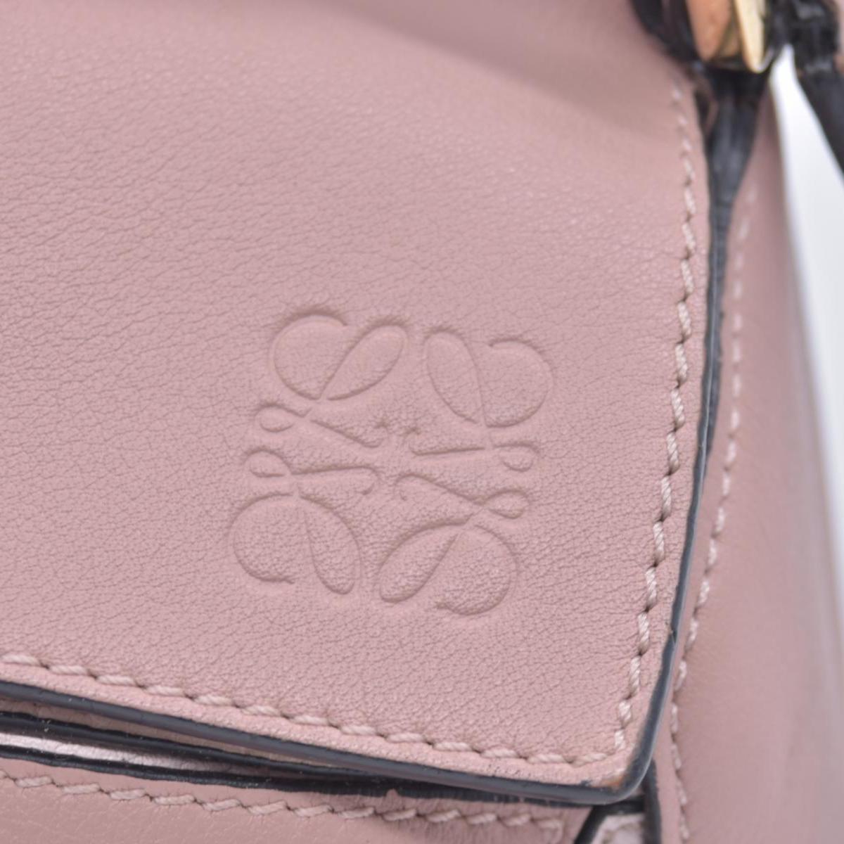 $3850 Loewe Calfskin Suede Small Puzzle Bag Blush 10020620