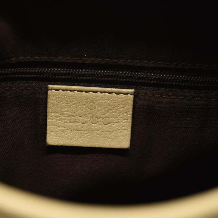 USED GUCCI Monogram Medium Abbey D Ring Hobo Off White