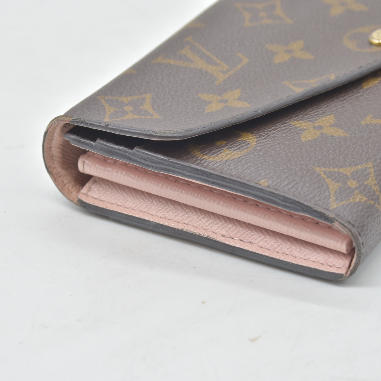 $725 Louis Vuitton Monogram Portefeiulle Sarah Long Bifold Wallet Brown CA4108