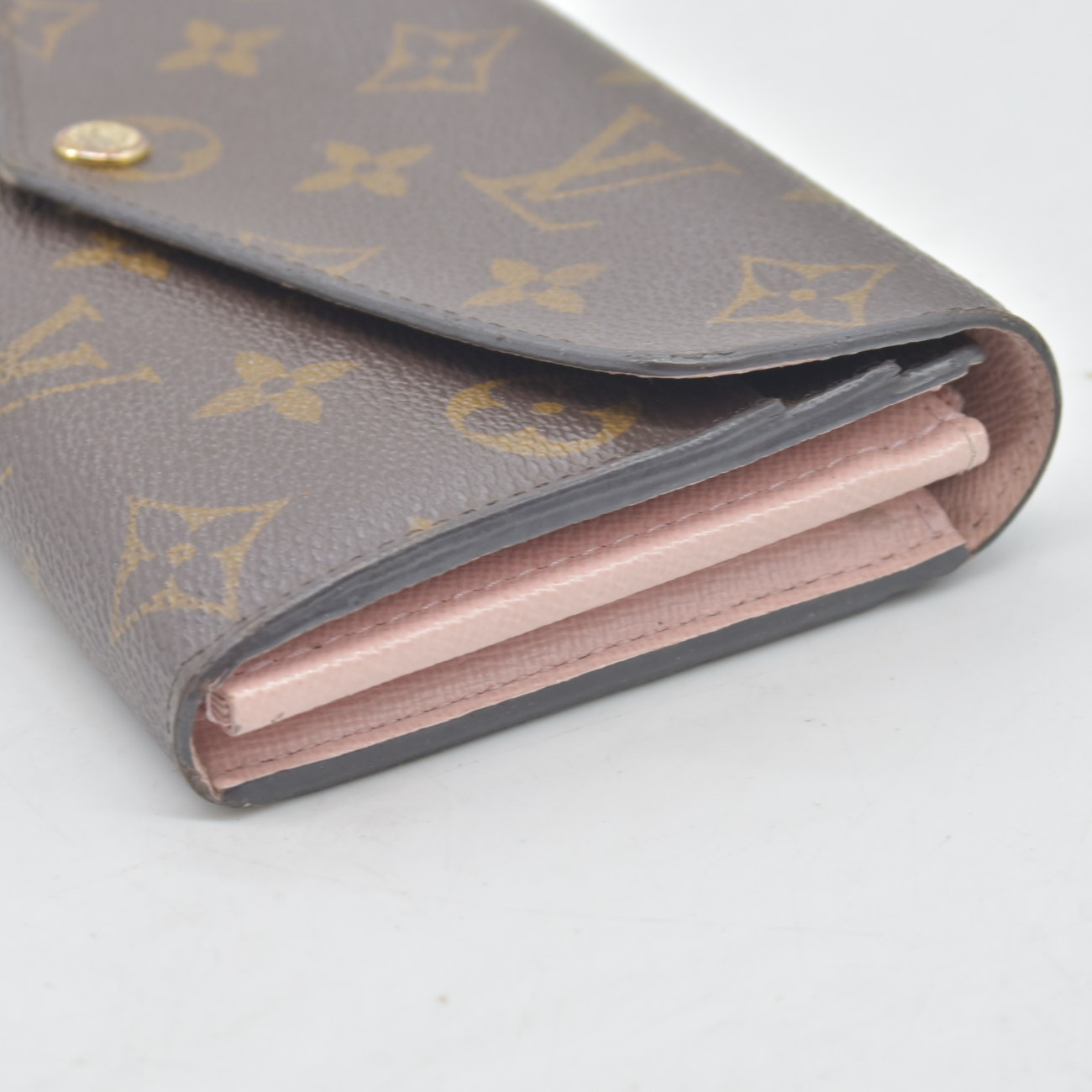 $725 Louis Vuitton Monogram Portefeiulle Sarah Long Bifold Wallet Brown CA4108