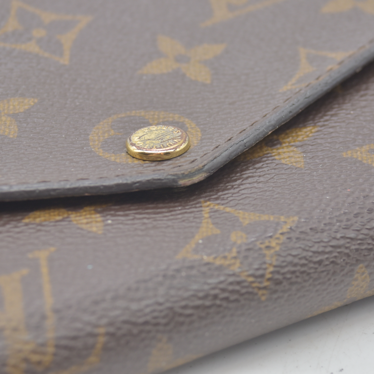 $725 Louis Vuitton Monogram Portefeiulle Sarah Long Bifold Wallet Brown CA4108