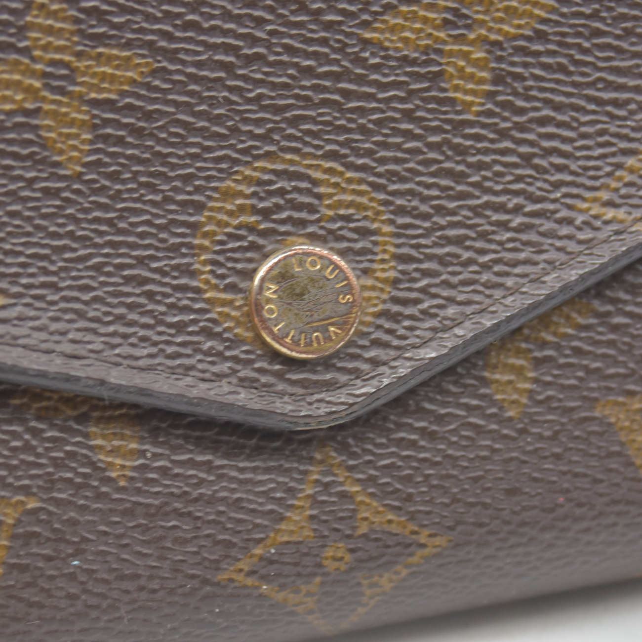 $725 Louis Vuitton Monogram Portefeiulle Sarah Long Bifold Wallet Brown CA4108