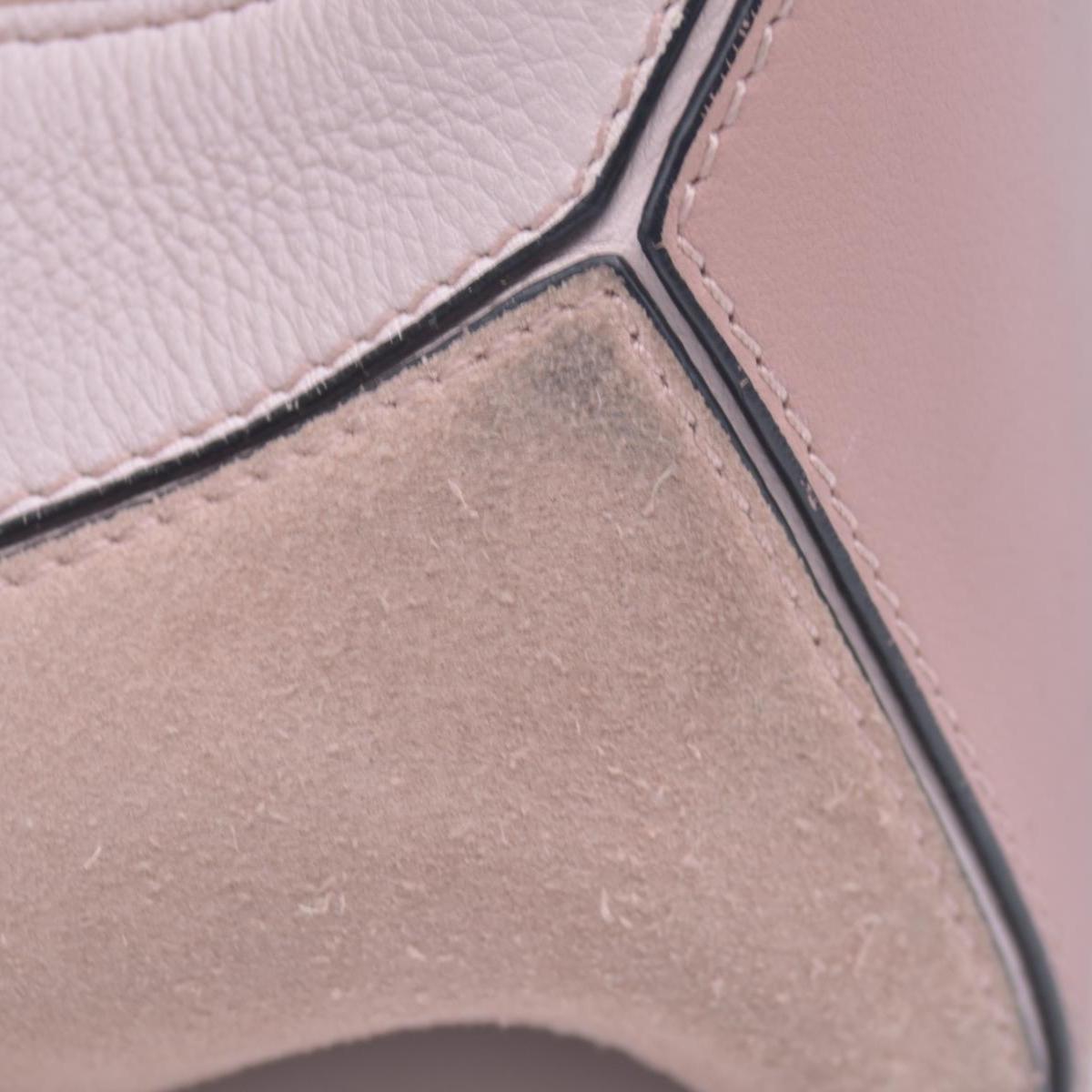 $3850 Loewe Calfskin Suede Small Puzzle Bag Blush 10020620