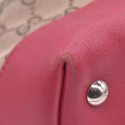 $1250 Gucci Monogram Valentine Tote Red