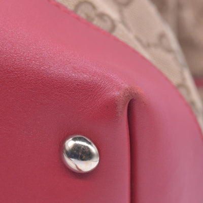 $1250 Gucci Monogram Valentine Tote Red