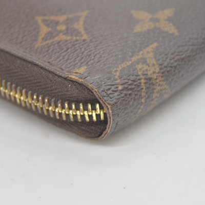 Louis Vuitton Monogram Zippy Zip Around Long Wallet Purse Brown CA2170