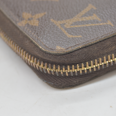 Louis Vuitton Monogram Zippy Zip Around Long Wallet Purse Brown CA2170