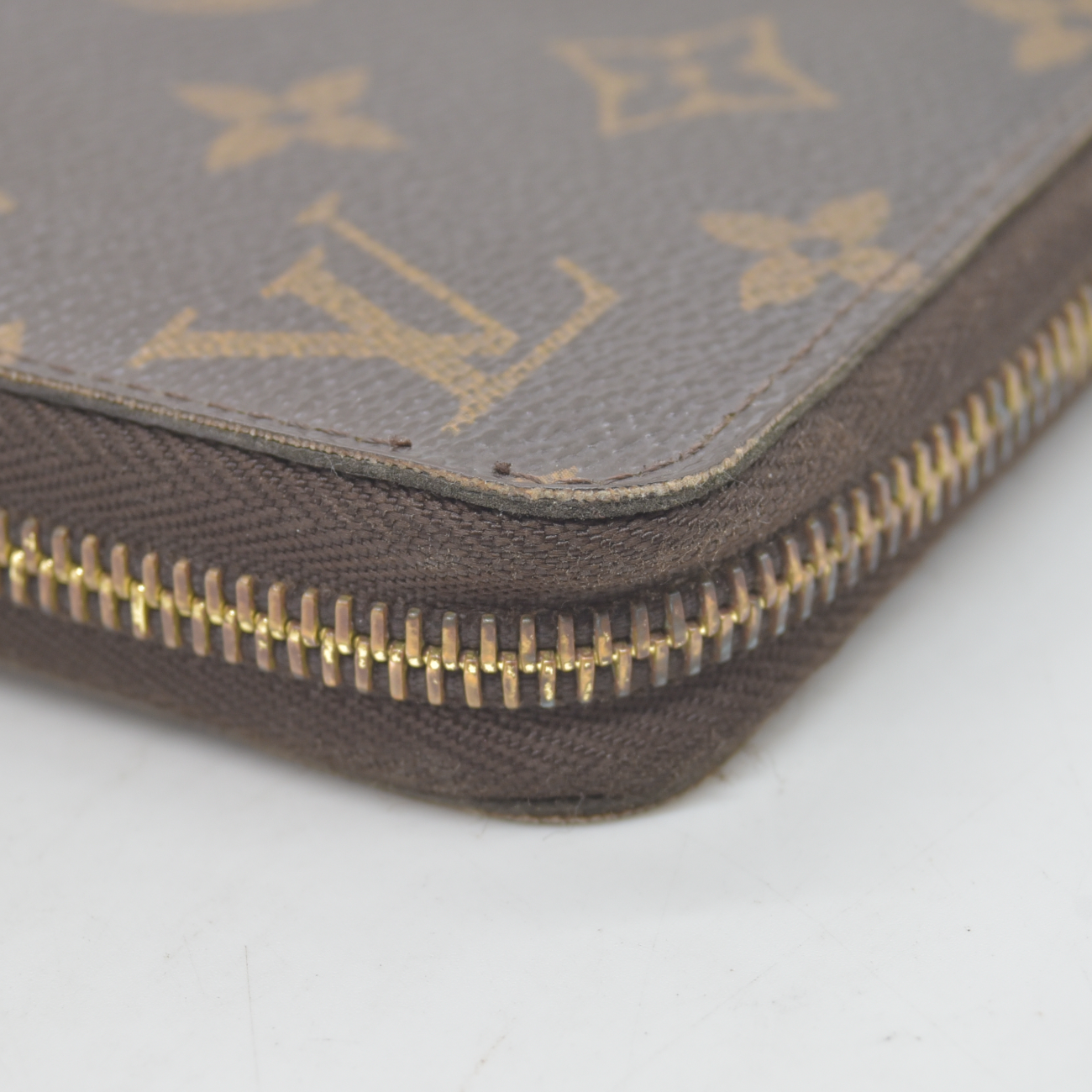 Louis Vuitton Monogram Zippy Zip Around Long Wallet Purse Brown CA2170