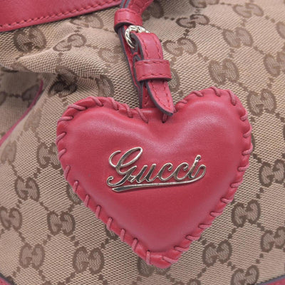 $1250 Gucci Monogram Valentine Tote Red